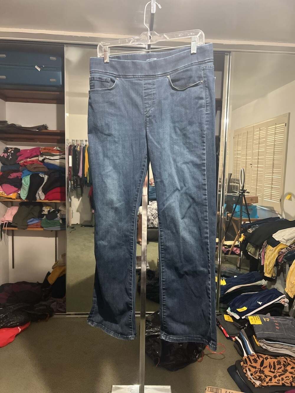 Levi Strauss Signature Pull On Bootcut Jeans Size 10S W30 L30 Blue Denim